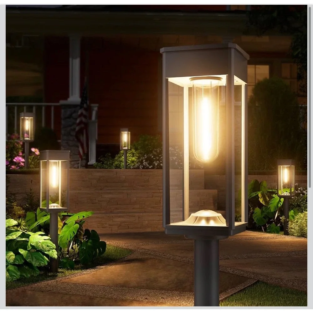 Solar Pathway Lights Outdoor Garden 2pk Black Excellent IP65 Waterproof LED New